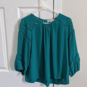 LOFT teal 3/4 sleeve blouse